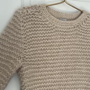 Callina Alpaca Wool Old Money Cable Knit Sweater Cream Color Size Small/Medium